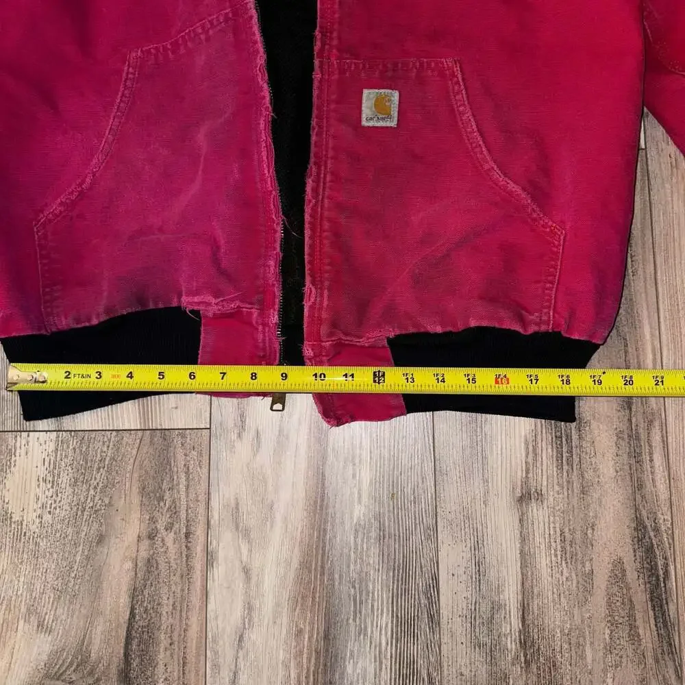 Vintage Y2K Carhartt red active hooded work wear jacket